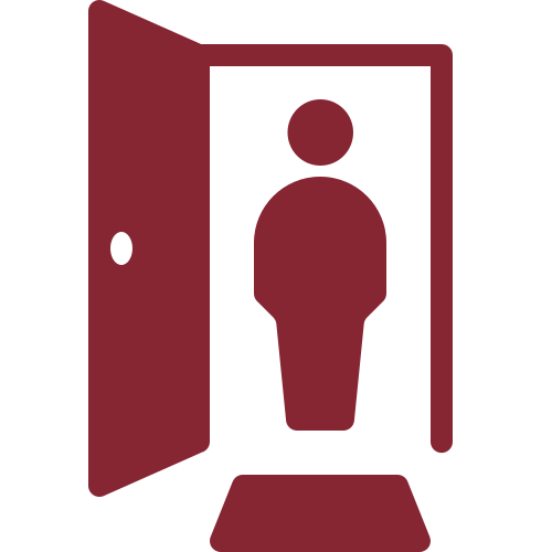 Figure in doorway icon