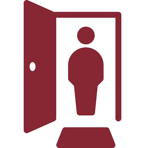 Figure in doorway icon